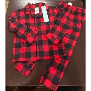 NEW Kids XS (4-5) Long Sleeve Shirt and Pants Buffalo Plaid Pajama Set - Wonders